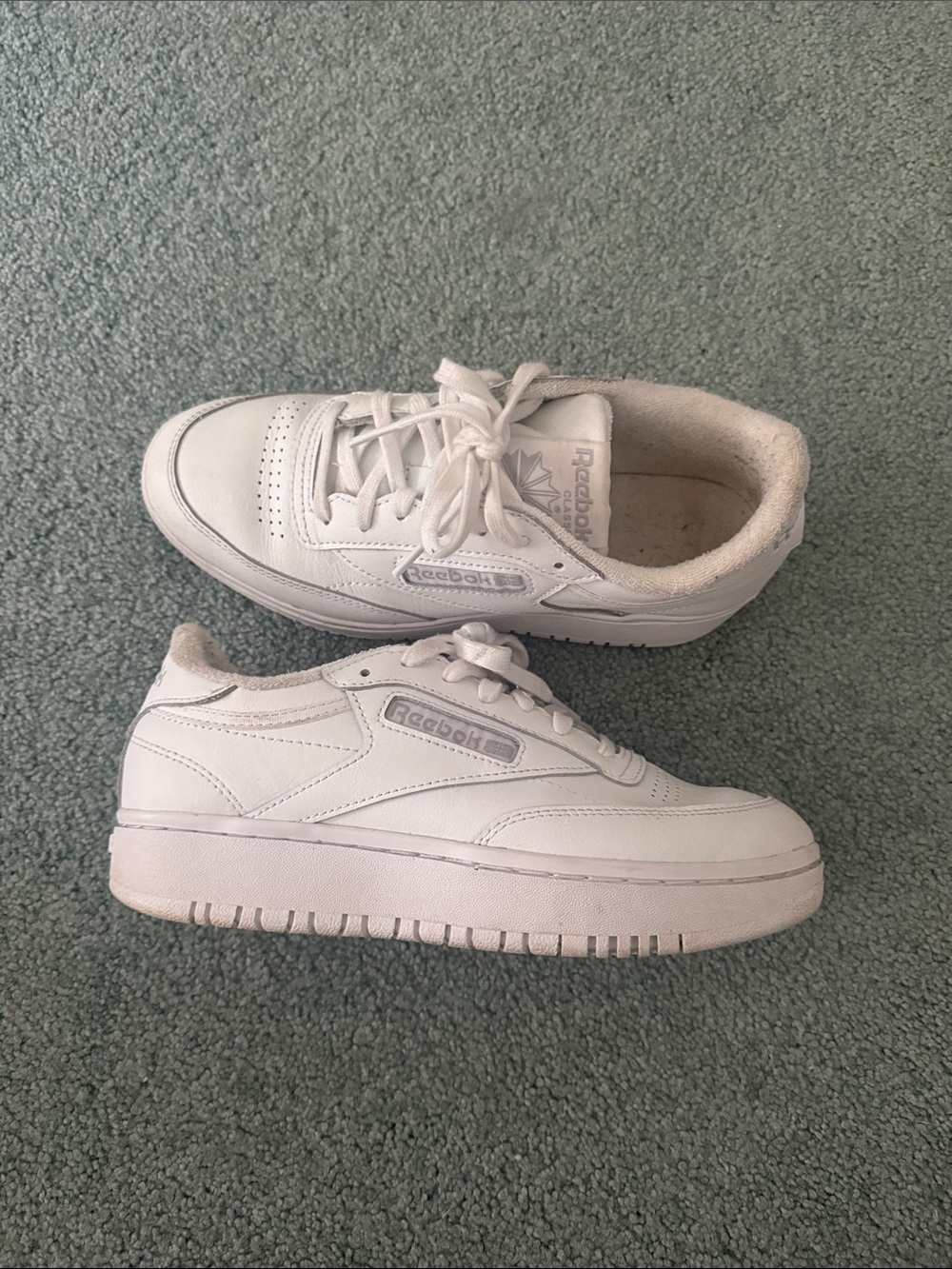 Reebok Women’s Club C Double All White Sneakers